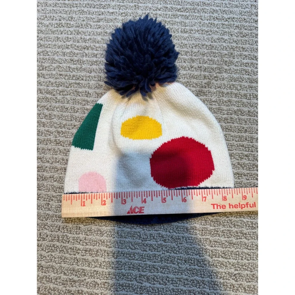 Hanna Andersson Colorful‎ Knit Pom Beanie Kids Medium Winter Hat Geometric